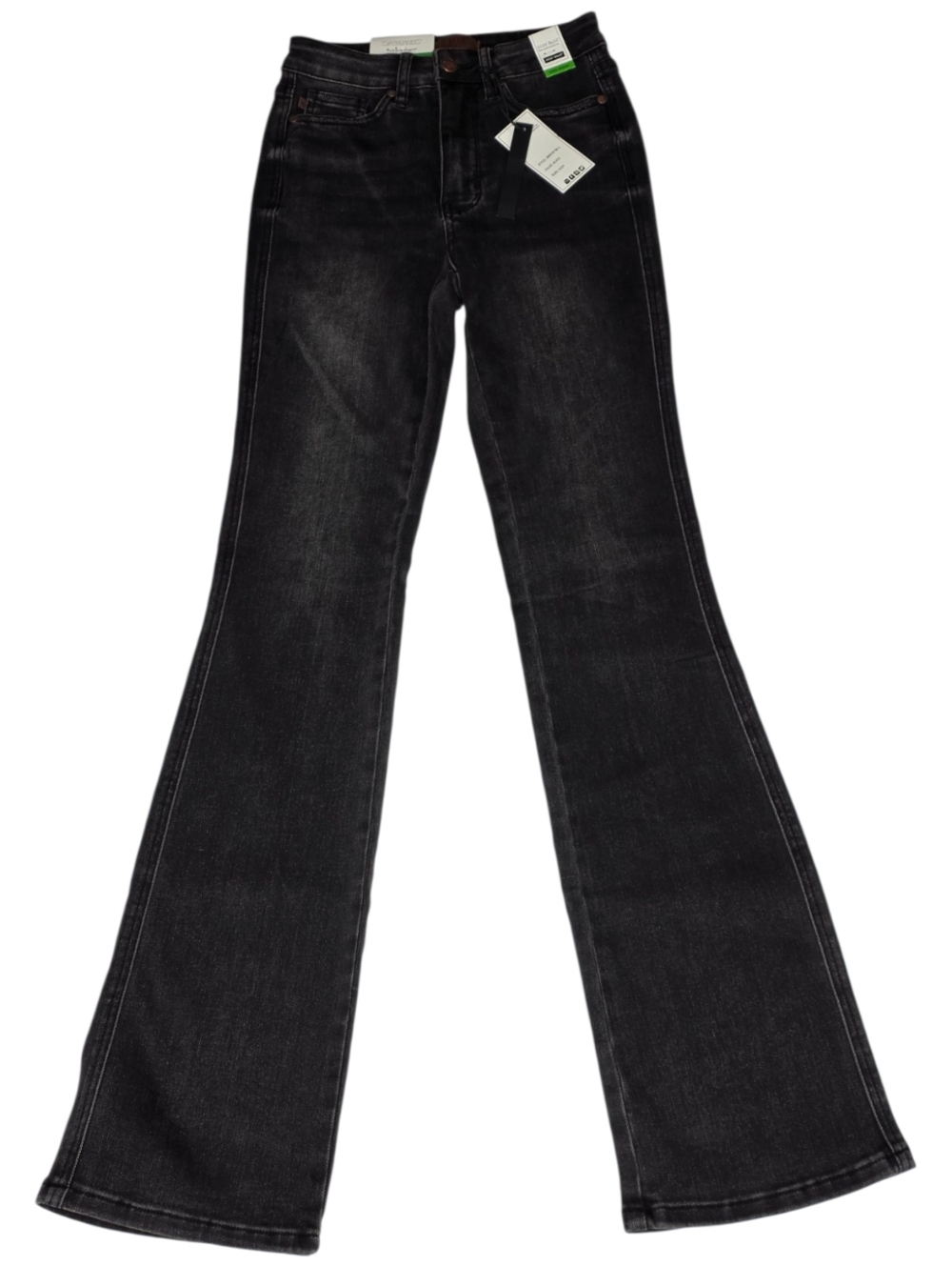NWT Judy Blue Black Bootcut Jeans Long Inseam High Rise Size 0/24